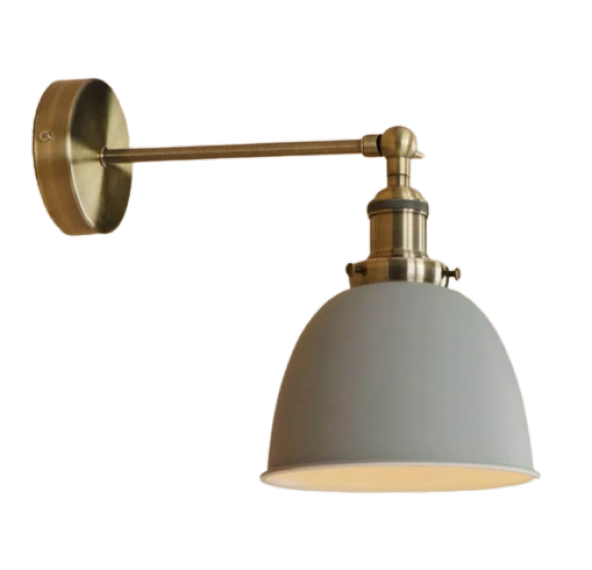 MYLİGHTS  RETRO RUSTİK  GRİ  BAŞLIKLI APLİK DUVAR LAMBASI  MAFSALI HAREKETLİ ürün görseli 1