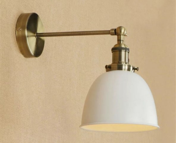 MYLİGHTS  RETRO RUSTİK MAFSALI HAREKETLİ DUVARLAMBASI APLİK BEYAZ BAŞLIK ürün görseli 1