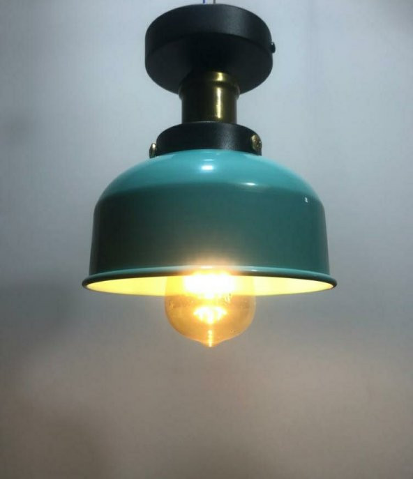 MYLİGHTS  RETRO RUSTİK  TURKUAZ  PLOFONYER TAVAN AVİZE ARMATÜR ürün görseli 1
