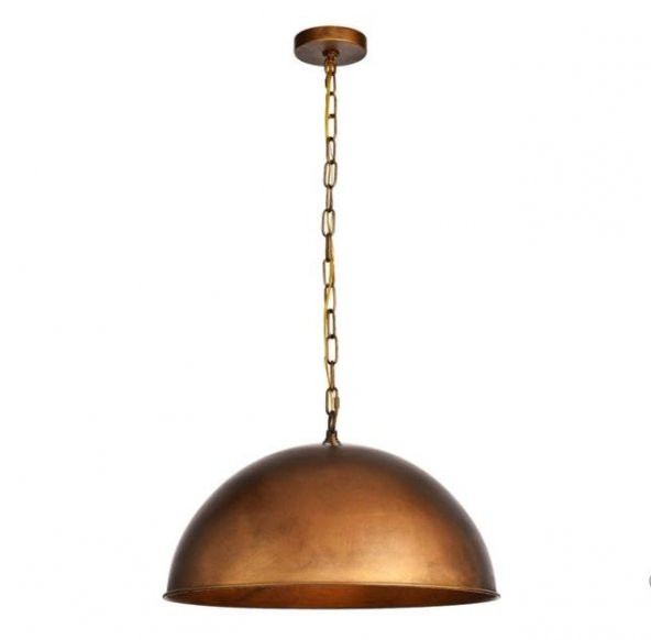 MYLİGHTS RETRO RUSTİK FIRCALI BAKIR ESKİTME PATİNA AVİZE 40 CM ürün görseli 1