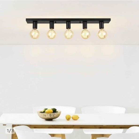 MYLİGHT S RETRO RUSTK PLOFONYER TAVAN AVİZE BEŞLİ 60CM EN  SIRALI ürün görseli 1