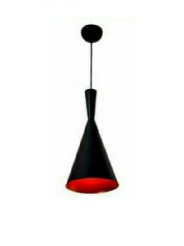 MYLİGHTS  SİYAH  İÇİ  KIRMIZI  METAL SARKIT AVİZE B03 ürün görseli 1
