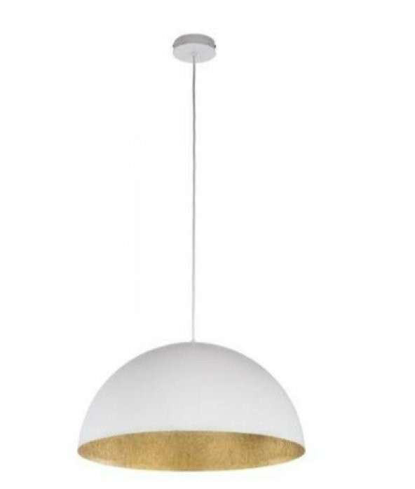 MYLİGHTS BEYAZ  İÇİ ALTIN  METAL SARKIT AVİZE 40 CM ürün görseli 1