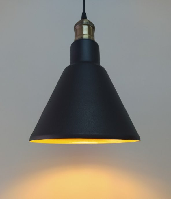 MYLİGHTS RETRO RUSTİK SİYAH  İÇİ ALTIN METAL SARKIT ürün görseli 1