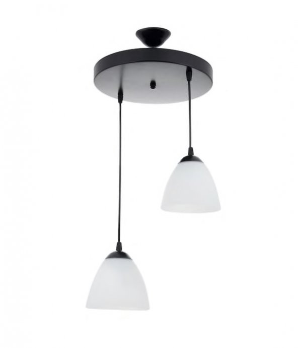 MYLİGHTS  MODERN  İKİLİ  OPAL CAMLI SARKIT AVİZE EN 30 CM ürün görseli 1