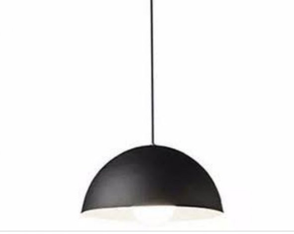 MYLİGHT S RETRO RUSTİK SİYAH İÇİ BEYAZ METAL SARKIT AVİZE 40 CM ürün görseli 1