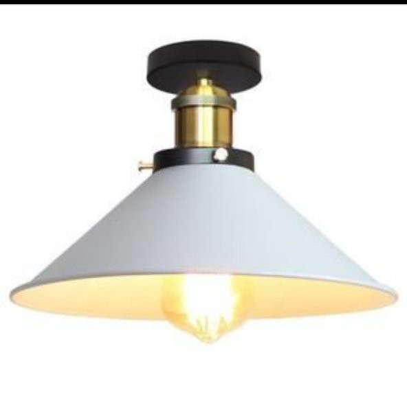 MYLİGHTS RETRO RUSTİK AVİZE 30 CM BEYAZ  AVİZE  PLOFONYER ürün görseli 1