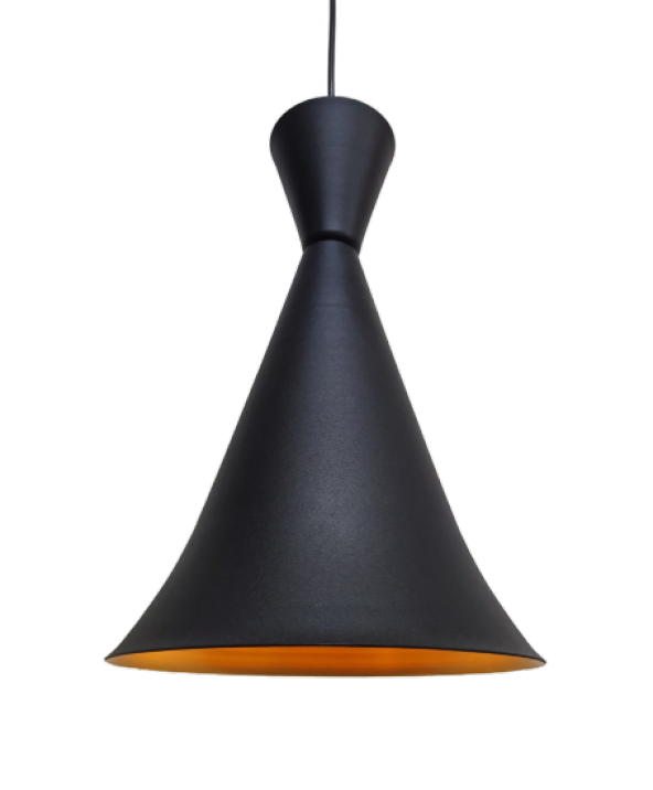 MYLİGHTS METAL SARKIT AVİZE SİYAH  İÇİ ALTIN KONİK SARKIT ürün görseli 1