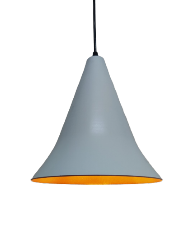 MYLİGHTS  RETRO  RUSTİK METAL SARKIT AVİZE  BEYAZ  İÇİ ALTIN  TEKLİ AVİZE ürün görseli 1