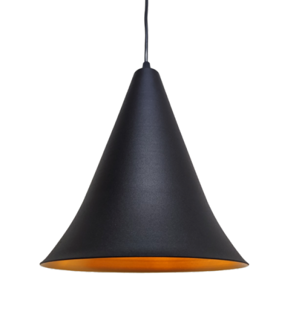 MYLİGHTS  RETRO RUSTİK SİYAH  İÇİ ALTIN METAL SARKIT AVİZE ürün görseli 1