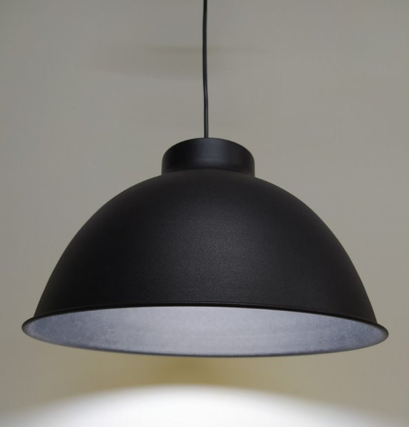 MYLİGHTS  RETRO METAL SARKIT AVİZE RUSTİK TEKLİ SİYAH  İÇİ SİYAH   30 CM ürün görseli 1