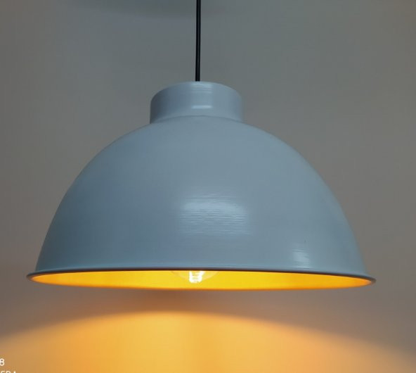 MYLİGHTS  RETRO RUSTİK BEYAZ İÇİ ALTIN METAL SARKIT ürün görseli 1