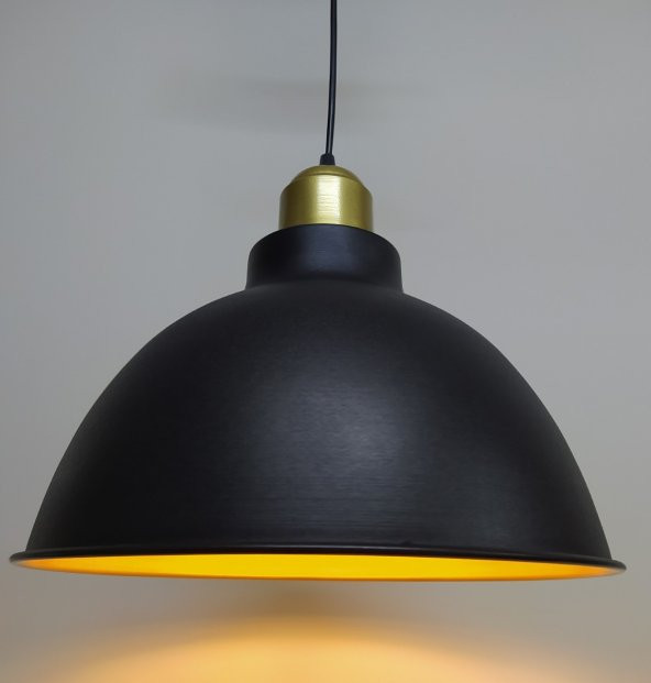 MYLİGHTS  RETRO  RUSTİK AVİZE METAL SARKIT GOLD ASKILI  SİYAH  İÇİ ALTIN ürün görseli 1