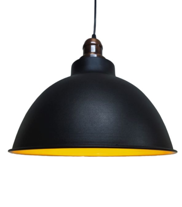 MYLİGHTS  RETRO RUSTİK BAKIR  ASKILI METAL SARKIT AVİZE SİYAH  İÇİ ALTIN ürün görseli 1