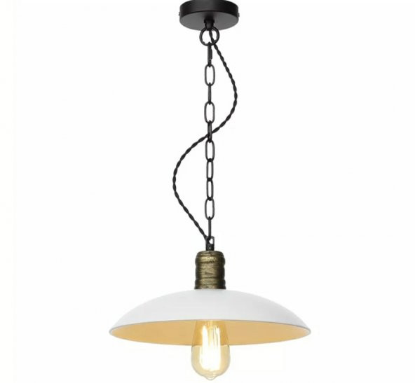MYLİGHTS  RUSTİK BEYAZ METAL SARKIT AVİZE 30 CM ürün görseli 1