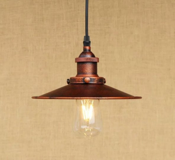 MYLİGHTS  RETRO BAKIR ESKİTME TEKLİ SARKIT AVİZE 23 CM ürün görseli 1
