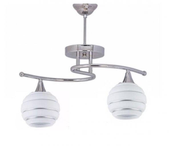 MYLİGHTS  KROM  İKİLİ SPOR MODERN AVİZE OPAL CAM ürün görseli 1