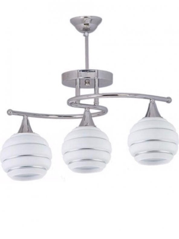MYLİGHTS   KROM  ÜÇLÜ MODERN SPOR AVİZE  TAVAN AVİZE ürün görseli 1