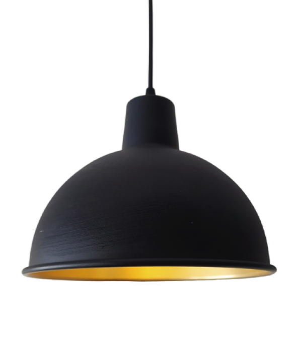 MYLİGHTS    RETRO SİYAH  İÇİ SARI METAL SARKIT AVİZE ürün görseli 1