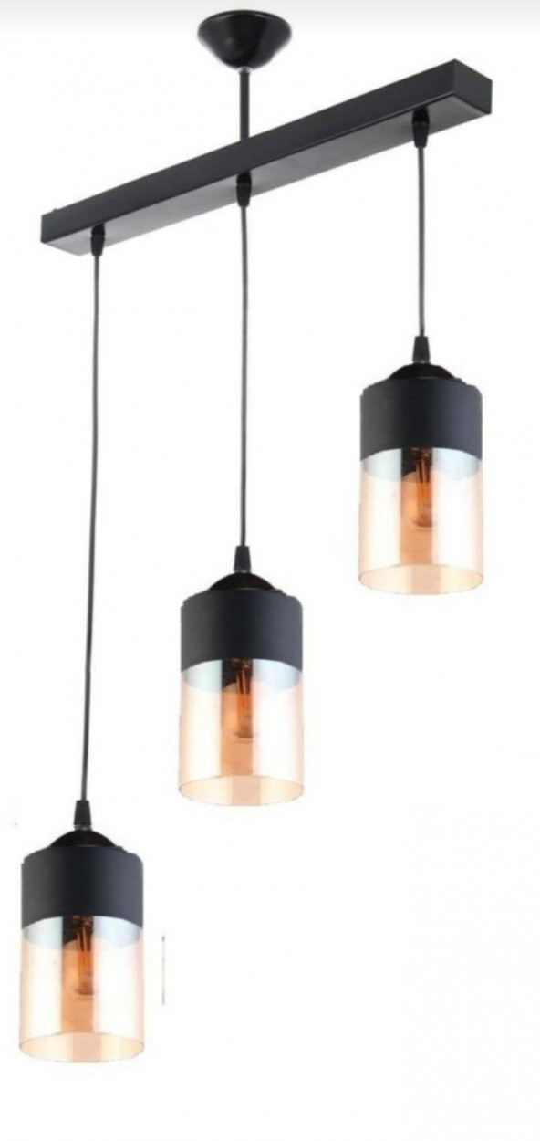 MYLİGHTS  RETRO ÜÇLÜ SIRALI AVİZE 60 CM EN ürün görseli 1