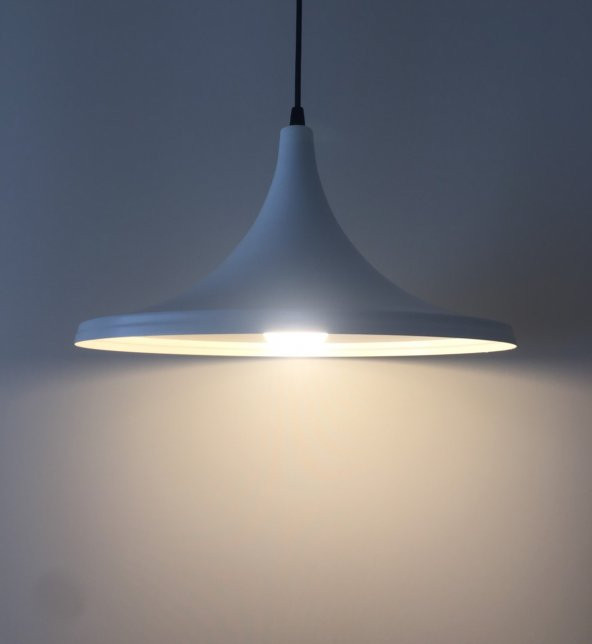 MYLİGHTS  RETRO BEYAZ İÇİ BEYAZ BETAL SARKIT AVİZE 36 CM ürün görseli 1