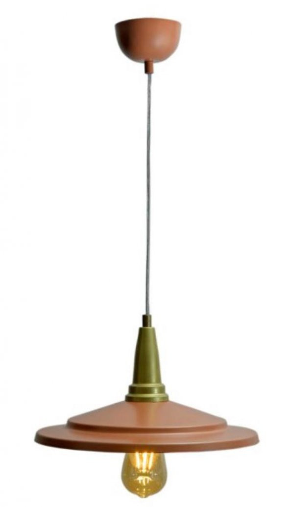 MYLİGHTS   BAKIR VE ESKİTME TEKLİ METAL SARKIT AVİZE ürün görseli 1