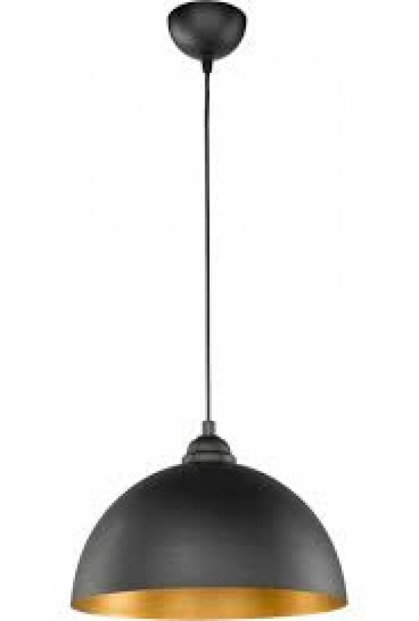 MYLİGHTS  RETRO SİYAH İÇİ SARI METAL SARKIT AVİZE 30 CM  129 ürün görseli 1