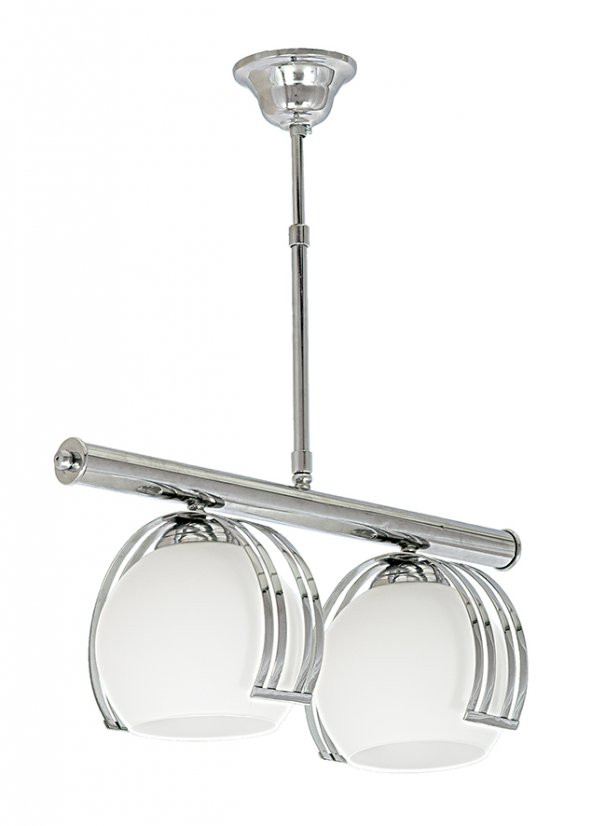 MYLİGHTS  KROM  İKİLİ SIRALI METAL KROM AVİZE OPAL CAM ürün görseli 1