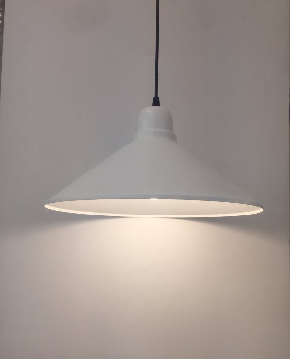 MYLİGHTS  BEYAZ İÇİ BEYAZ METAL SARKIT AVİZE 38CM ürün görseli 1