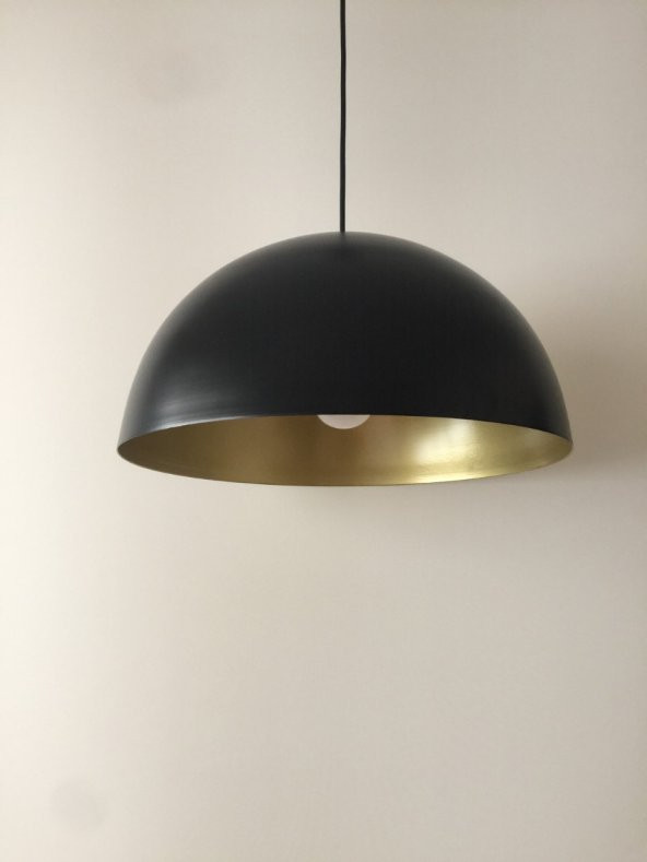MYLİGHTS  RETRO METAL SARKIT SİYAH  İÇİ SARI  40 CM ürün görseli 1