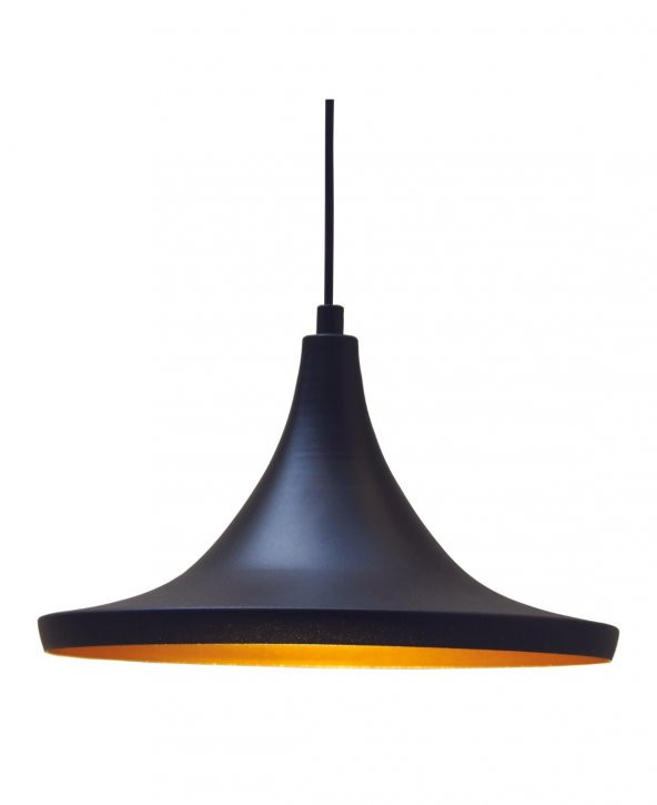 MYLİGHTS   METAL SİYAH İÇİ SARI METAL SARKIT AVİZE 27 CM ürün görseli 1