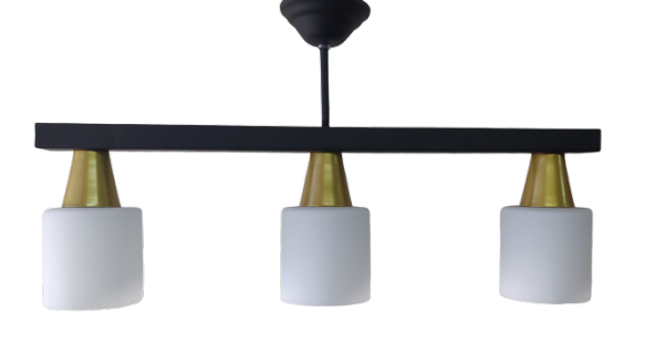 MYLİGHTS   MODERN SİYAH OPAL CAMLI SIRALI  3LÜ AVİZE 60CM EN ürün görseli 1