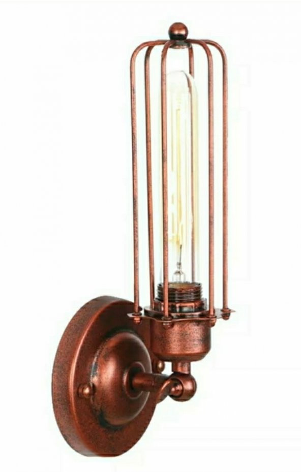 MYLİGHTS  RETRO BAKIR ESKİTME KAFES APLİK  RETRO RUSTİK APLİK ürün görseli 1