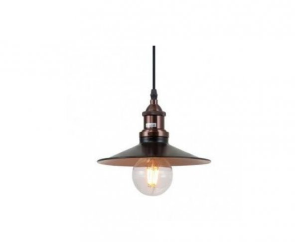 MYLİGHTS  RETRO SİYAH İÇİ SARI METAL SARKIT BAKIR  ASKILI 23CM ürün görseli 1