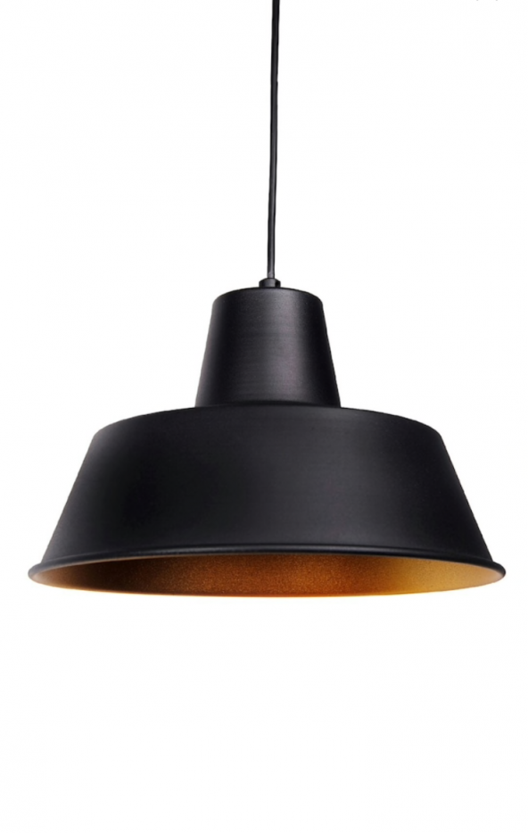 MYLİGHTS  RETRO SİYAH  İÇİ SARI METAL SARKIT AVİZE ürün görseli 1