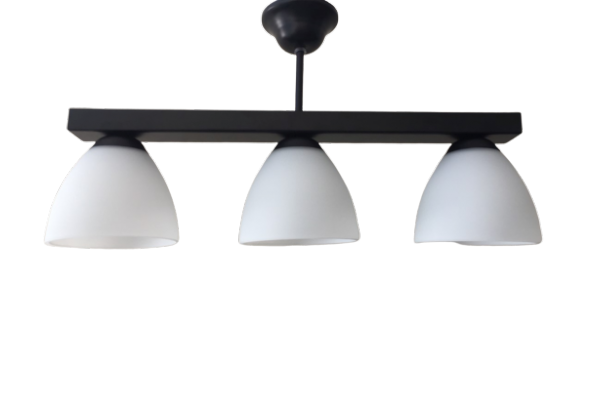 MYLİGHTS  RETRO  ÜÇLÜ SIRALI  OPAL CAMLI  TAVAN AVİZE 50 CM EN ürün görseli 1