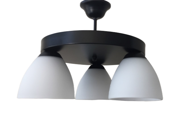 MYLİGHTS  AVİZE RETRO  ÜÇLÜ PLOFONYER TAVAN AVİZE OPAL CAM ürün görseli 1