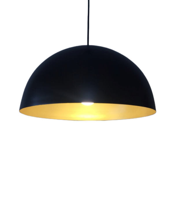 MYLİGHTS  RETRO SİYAH  İÇİ SARI METAL SARKIT AVİZE 40 CM ürün görseli 1