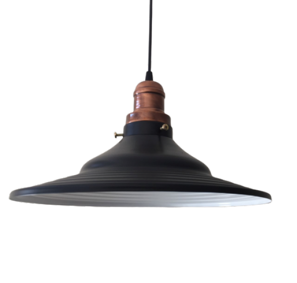 MYLİGHTS  RETRO SİYAH İÇİ BEYAZ RUSTİK METAL SARKIT ürün görseli 1