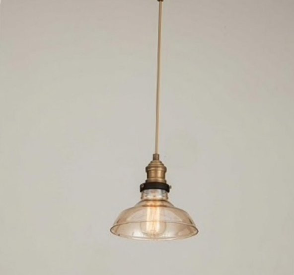 MYLİGHTS  RETRO BAL CAM TEKLİ RUSTİK AVİZE 23 CM ürün görseli 1