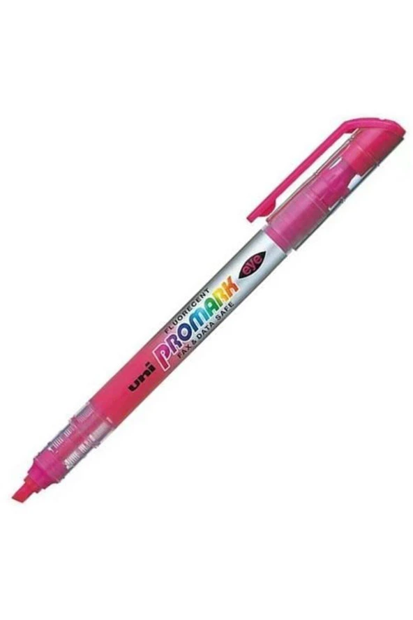 Uni-Ball Fosforlu Kalem Promark Eye Cep Tipi Pembe (12 Li Paket) ürün görseli 1