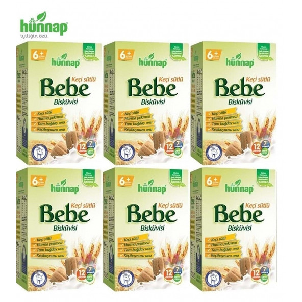 HUNNAPP Keçi Sütlü Bebe Bisküvisi 6 Paket ürün görseli 1