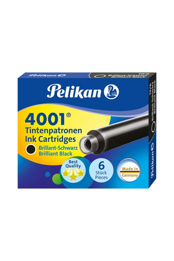 Pelikan Dolma Kalem Kartuşu Küçük Royal Siyah 6 Lı (10 Paket) ürün görseli 1