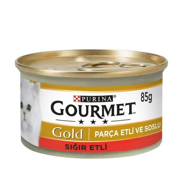 Gourmet Gold Parça Etli Soslu Sığır Etli Kedi Konservesi 85g (12 ADET ) ürün görseli 1