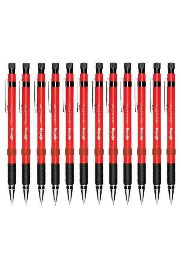 Rotring Visumax Uçlu Kalem 0.7 mm Versatil Kalem Kırmızı (12 Li Paket) ürün görseli 1