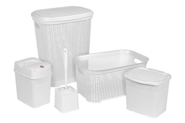 Sağlam Plastik Damla 5'li Çeyiz Seti Beyaz ürün görseli 1