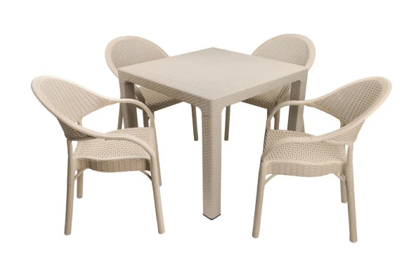 Mandella Elit Rattan 90x90 Eylül Koltuk Masa Takımı Çölbeji ürün görseli 1