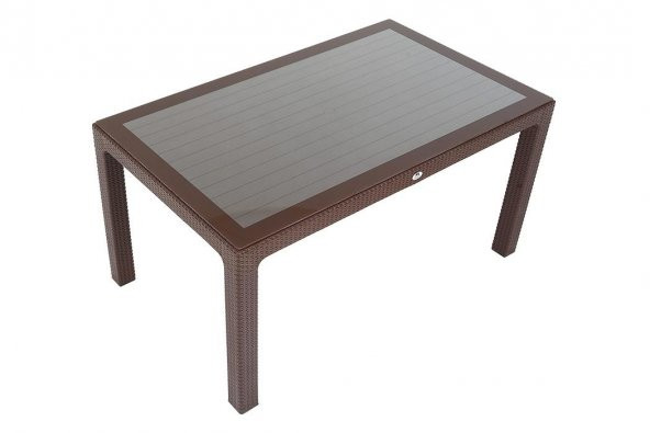 Mandella 90x150 Elit Rattan Masa (Camlı) KAHVERENGİ ürün görseli 1