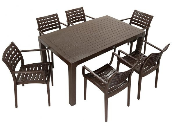 Mandella Wood 90x150 Cafe Koltuk Masa Takımı (CAMSIZ)  KAHVERENGİ ürün görseli 1