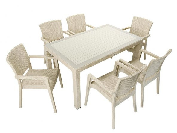 Mandella Elit Rattan 90x150 Zeus Koltuk Camlı Masa Takımı ÇÖLBEJİ ürün görseli 1